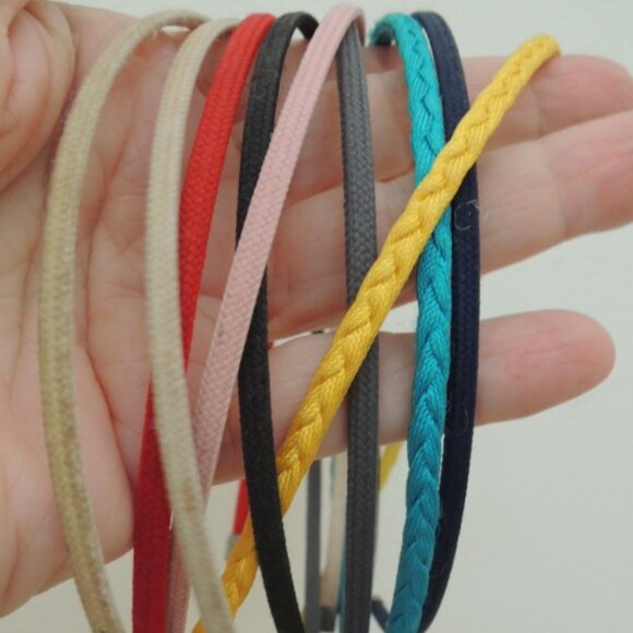Headbands Lot of 12 Thick + Skinny Various Color Fabric Covered Head Bands - Vtg
